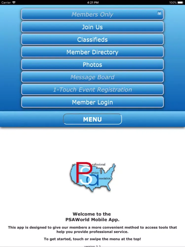 PSAWorld Mobile App iPad  Screenshots