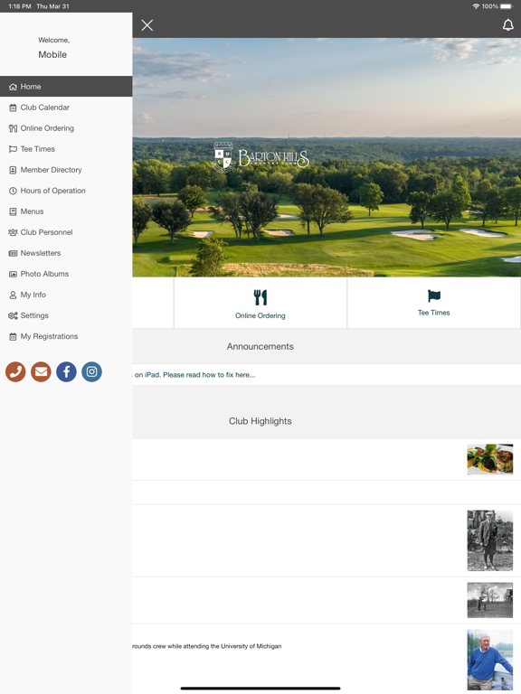 ภาพหน้าจอของ Barton Hills Country Club iPad 