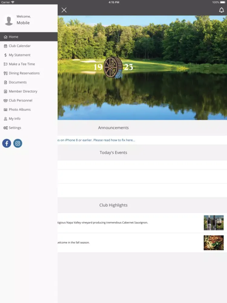 ภาพหน้าจอของ Green Brook Country Club iPad 