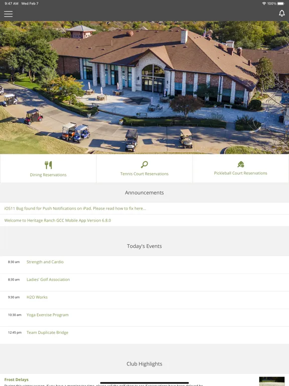 Capturas de pantalla de Heritage Ranch GCC iPad 
