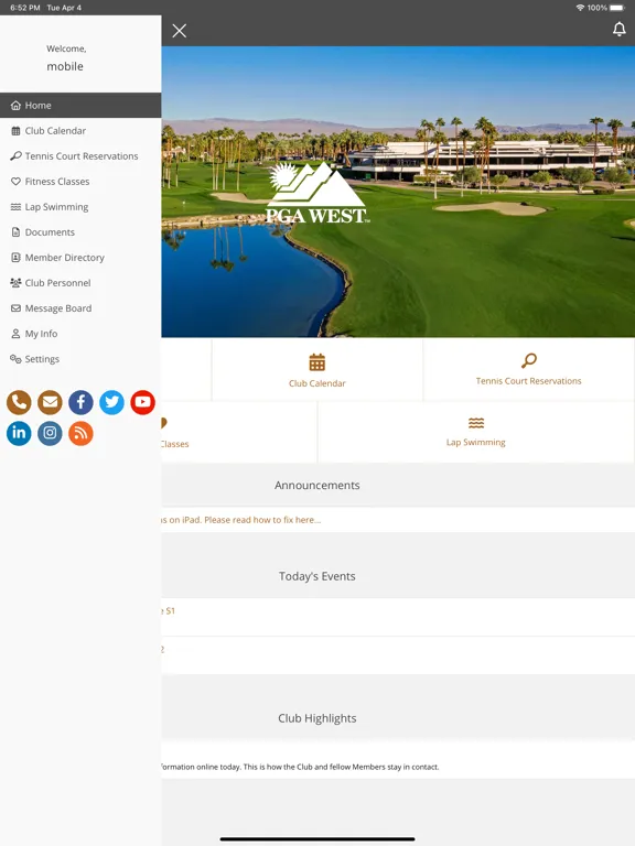 The Club at PGA WEST iPad  Screenshots