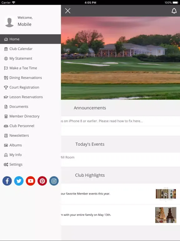 Philadelphia Country Club iPad  Screenshots