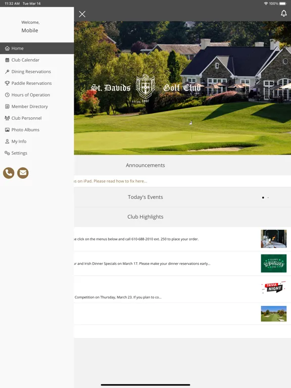 Tangkapan layar St. Davids GC iPad 