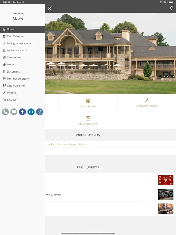 Whitemarsh Valley Country Club iPad  Ekran Görüntüleri
