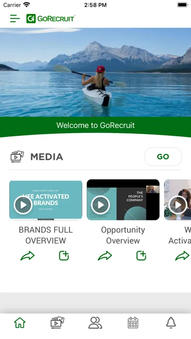 Capturas de tela do GoRecruit