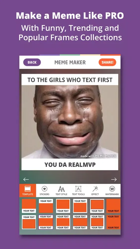 Capturas de tela do Meme Maker PRO - Caption Generator Memes Creator