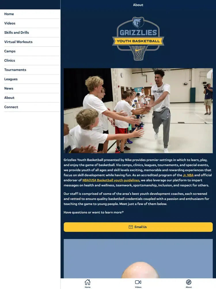 Grizzlies Youth Basketball iPad  Screenshots