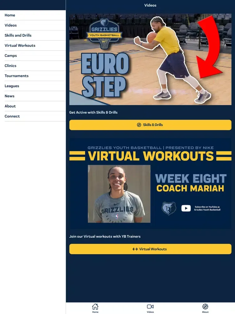 Grizzlies Youth Basketball iPad  Screenshots