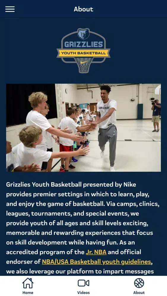 Grizzlies Youth Basketball Screenshots