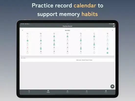 ภาพหน้าจอของ Memoritone iPad 