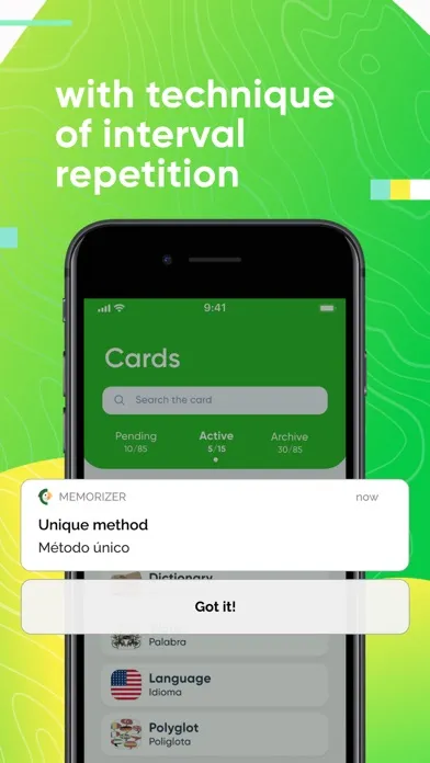 Capturas de tela do Memorizer - Learn English