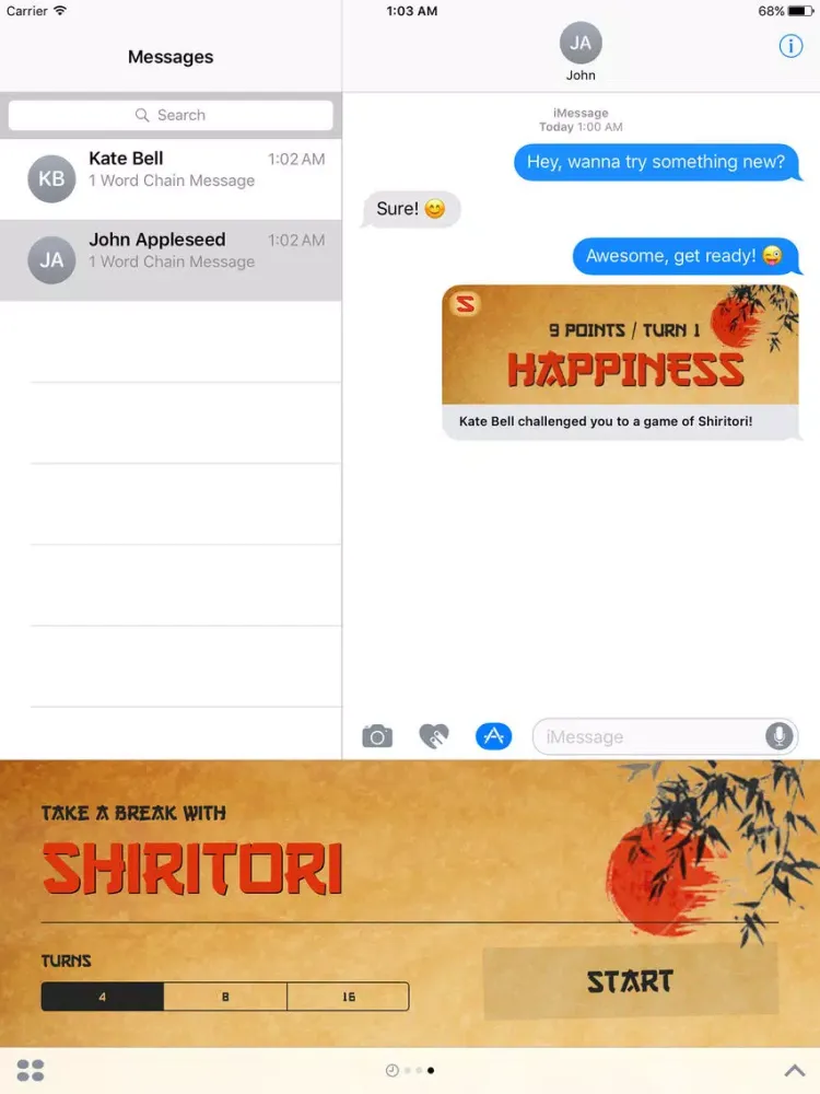Shiritori Classic Word Game iPad  سکرین شاٹس
