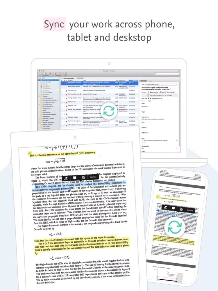 Captures d'écran de Mendeley Reference Manager iPad 