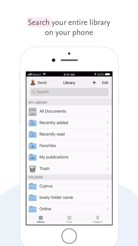 Captures d'écran de Mendeley Reference Manager