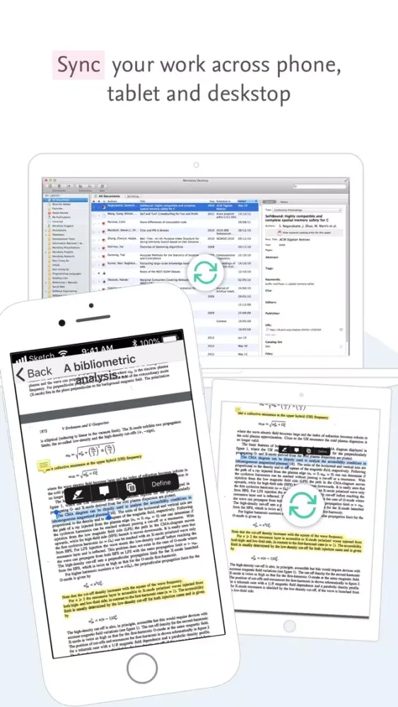 Captures d'écran de Mendeley Reference Manager