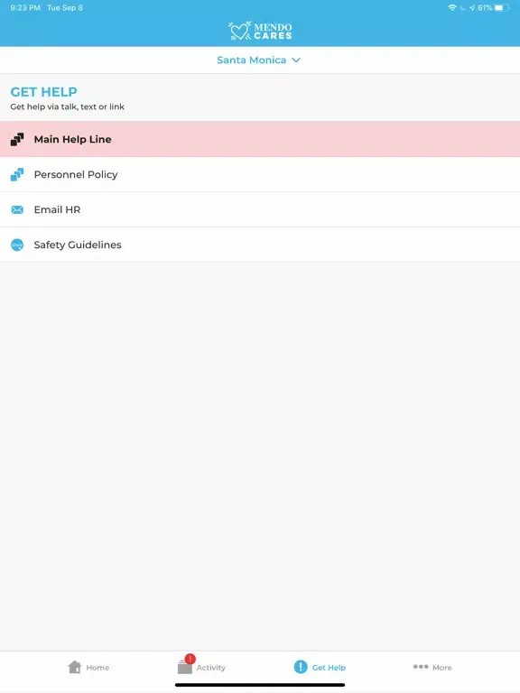 ภาพหน้าจอของ Mendo Cares iPad 