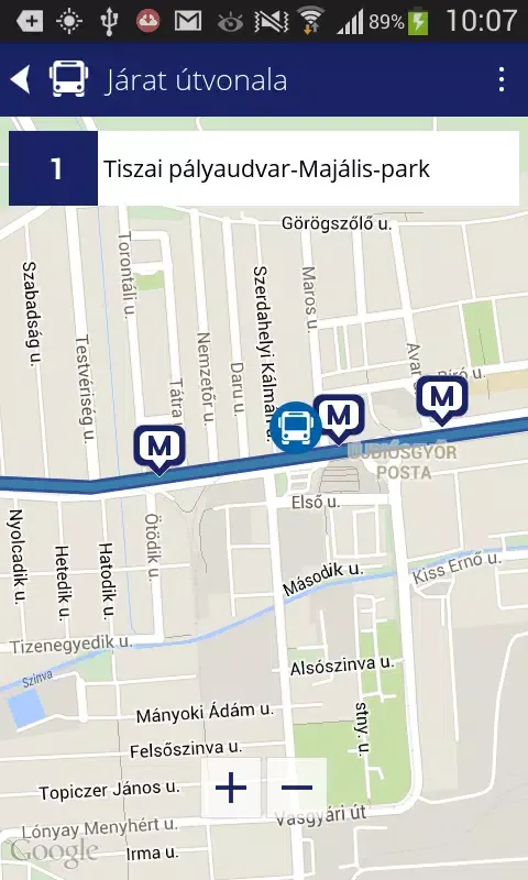 transIT menetrend: MVK Zrt. Screenshots