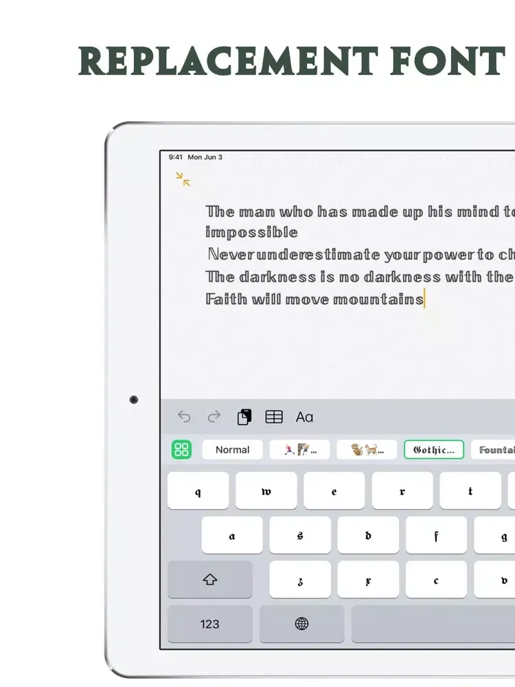ภาพหน้าจอของ Fonts ‐ iPad 