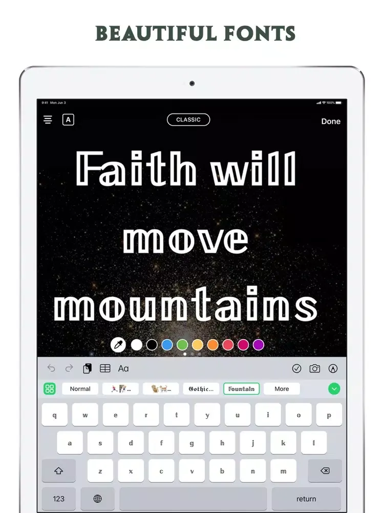 ภาพหน้าจอของ Fonts ‐ iPad 