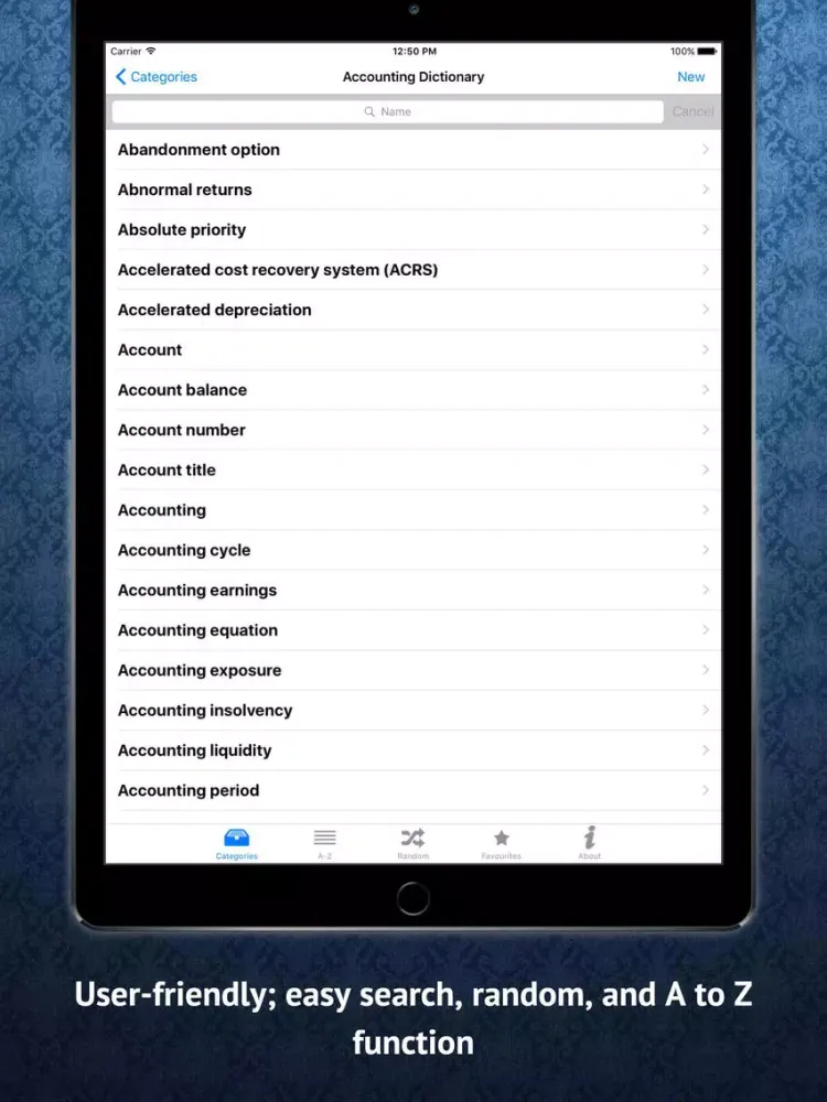 تصاویر Accounting Terms Dictionary iPad 