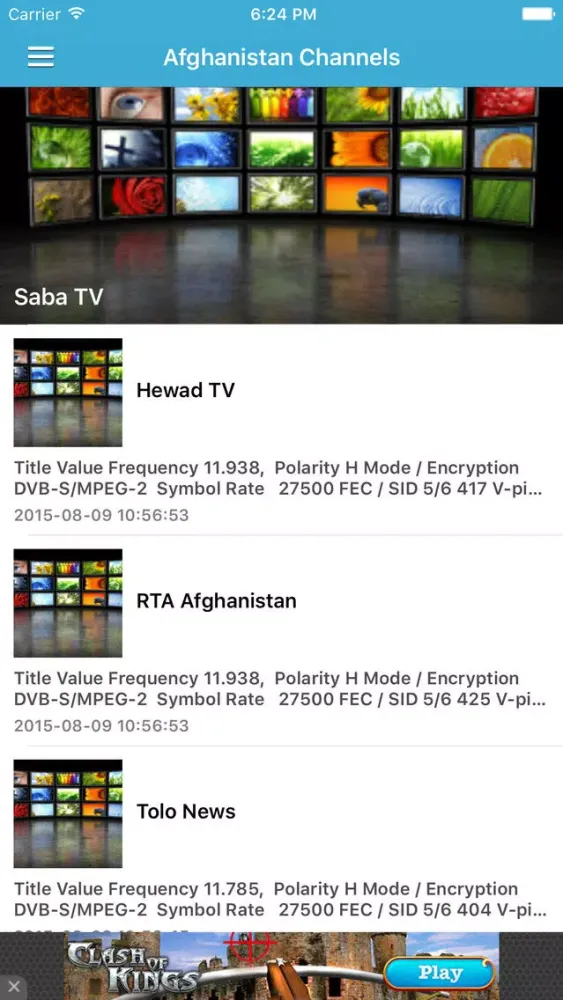 Afghanistan TV Channels Sat Info应用截图