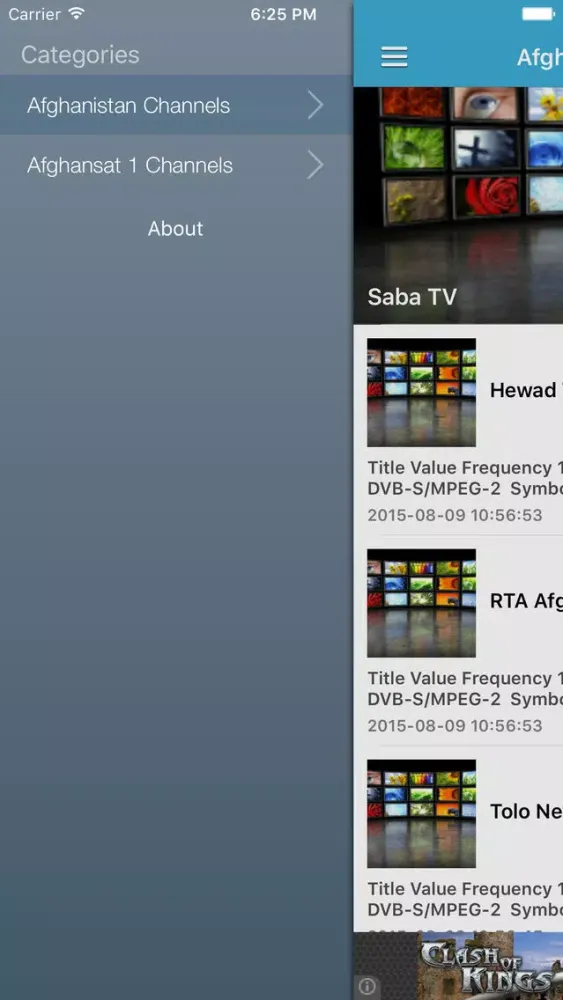 Afghanistan TV Channels Sat Info应用截图