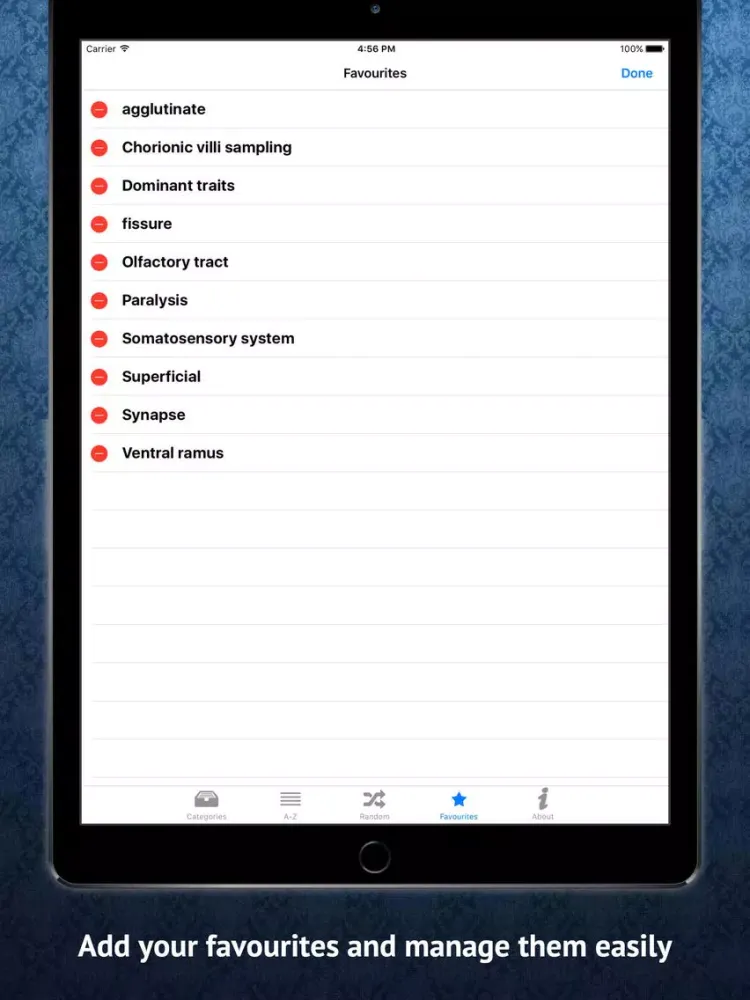 ภาพหน้าจอของ Human Anatomy Dictionary iPad 