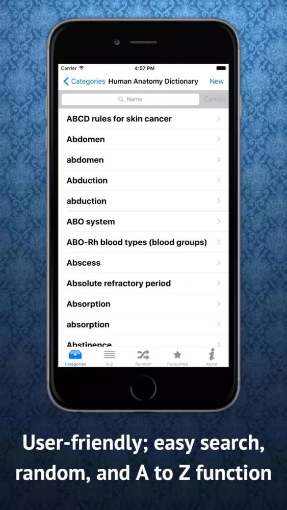 ภาพหน้าจอของ Human Anatomy Dictionary