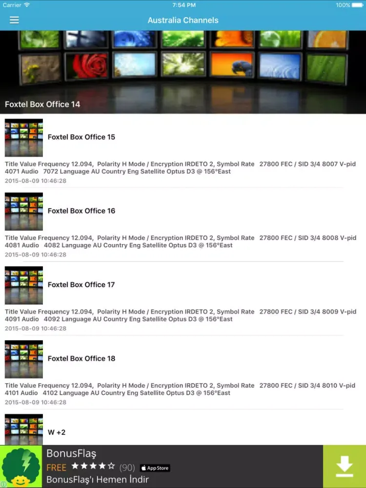 Capturas de tela do Australia TV Channels Sat Info iPad 