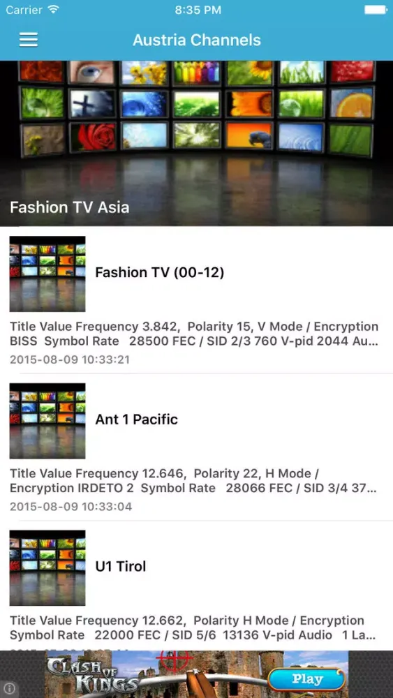 Austria TV Channels Sat Info应用截图