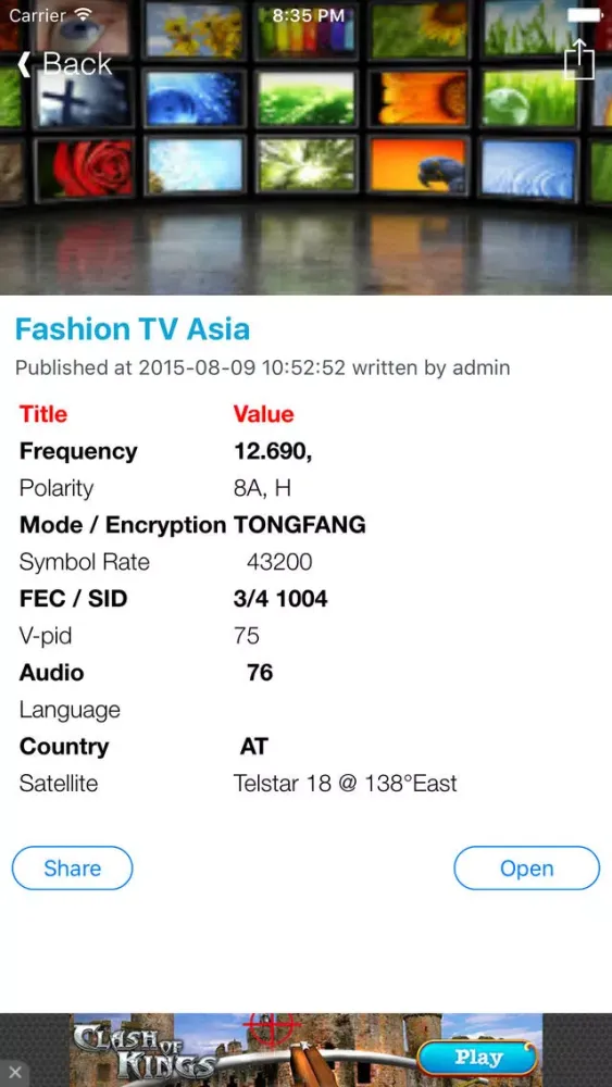 Austria TV Channels Sat Info应用截图