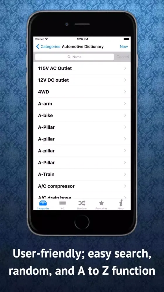 Capturas de tela do Automotive Dictionary