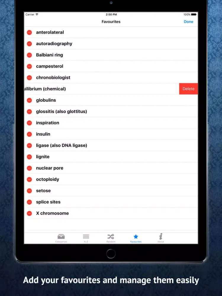 Tangkapan layar Biology Terms Dictionary iPad 