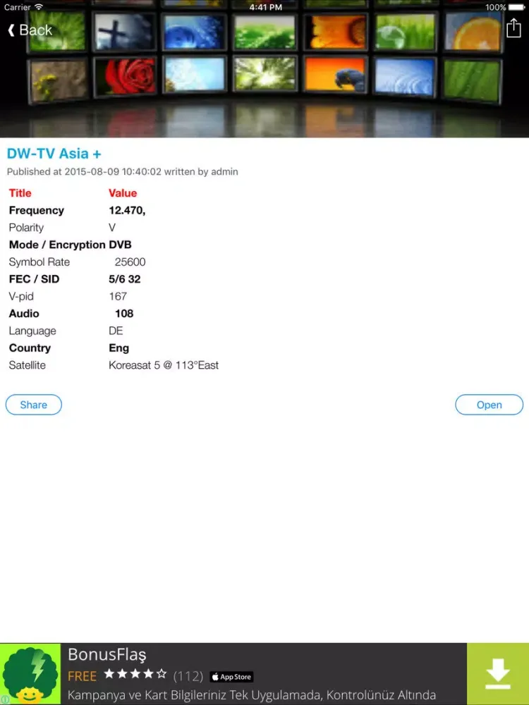 Germany TV Channels Sat Info iPad  स्क्रीनशॉट