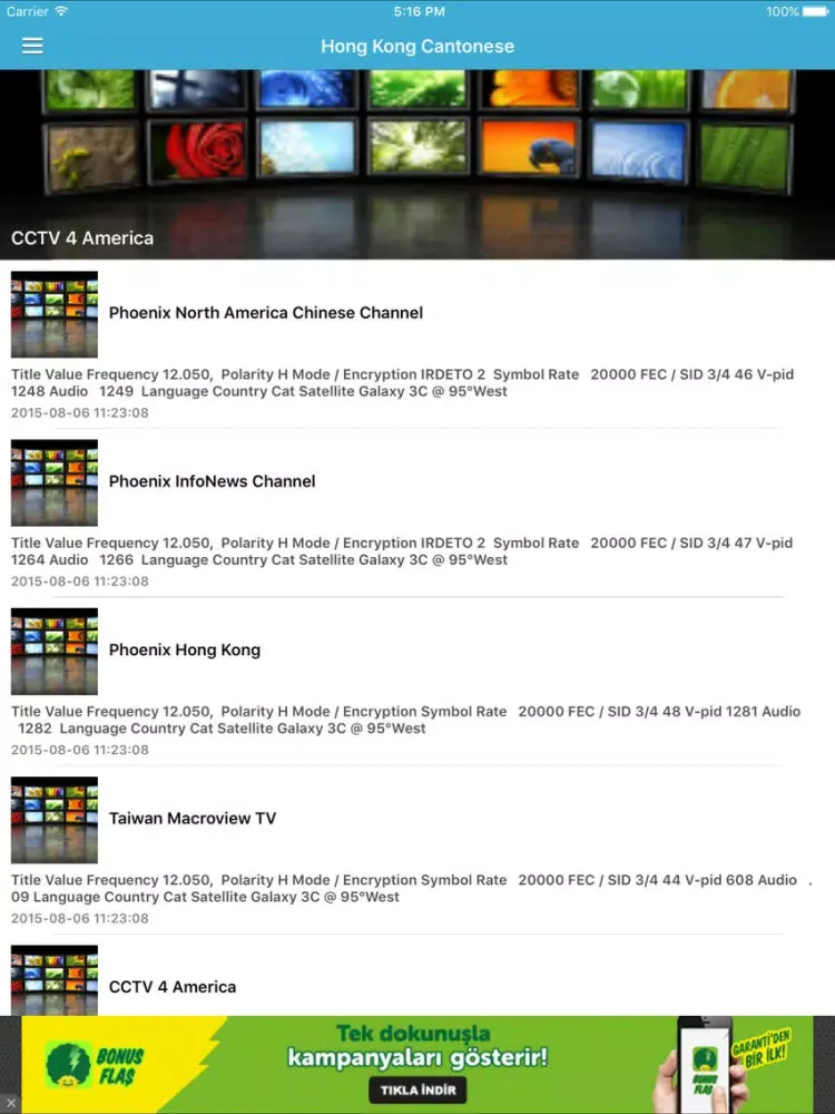 Captures d'écran de Hong Kong TV Channels Sat Info iPad 