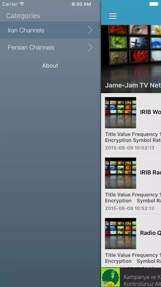 Iran TV Channels Sat Info Screenshots