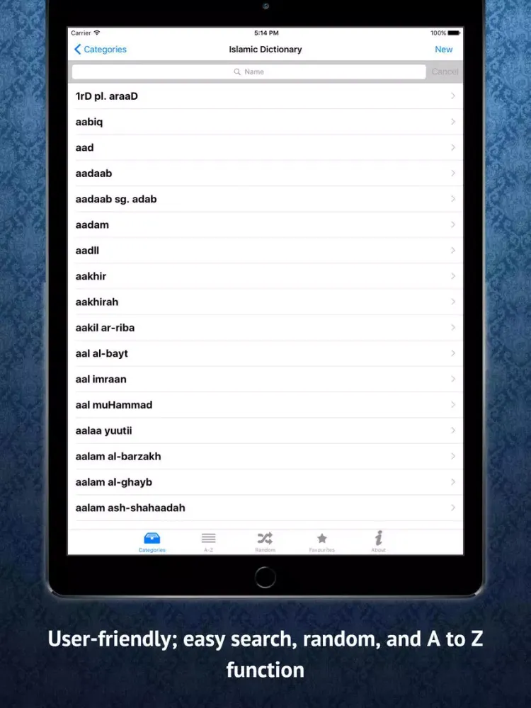 Capturas de pantalla de Islamic Dictionary Pro iPad 