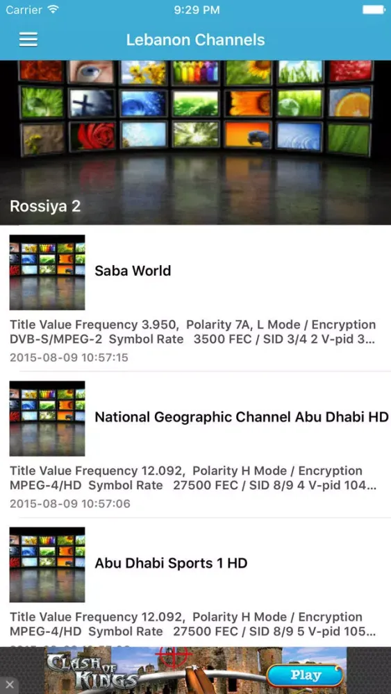 Lebanon TV Channels Sat Info Ekran Görüntüleri