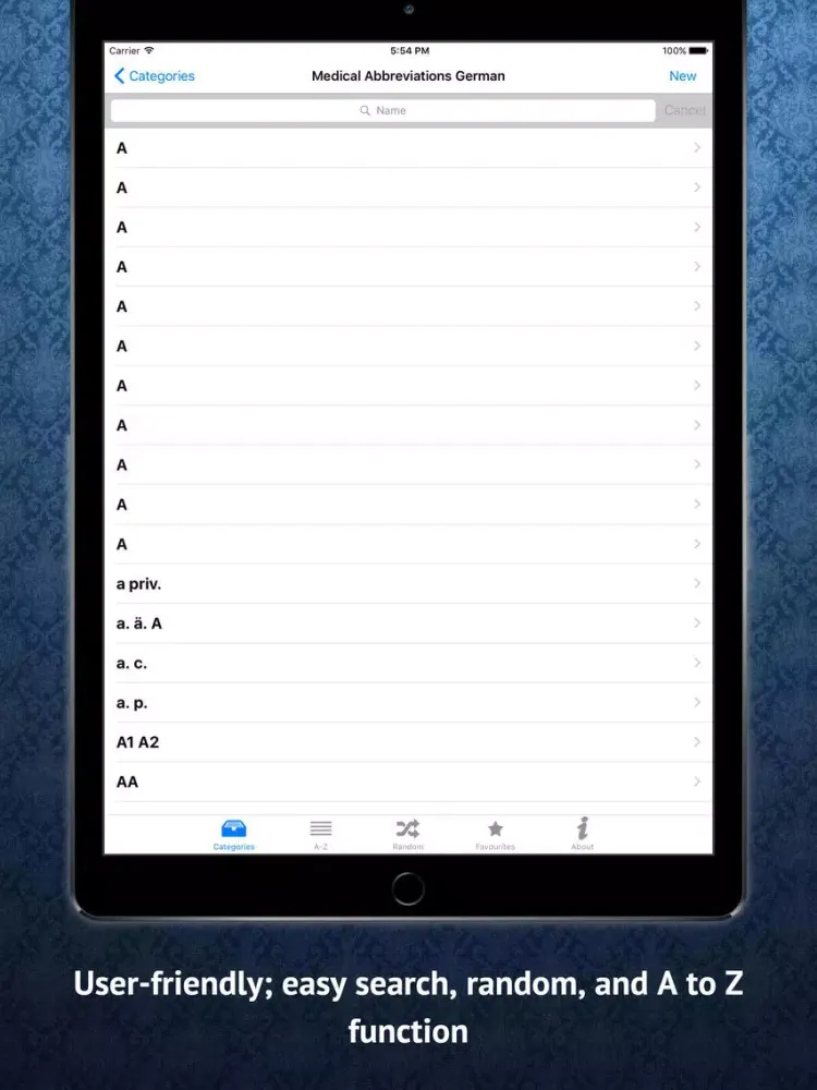 Скриншоты Medical Abbreviations German iPad 