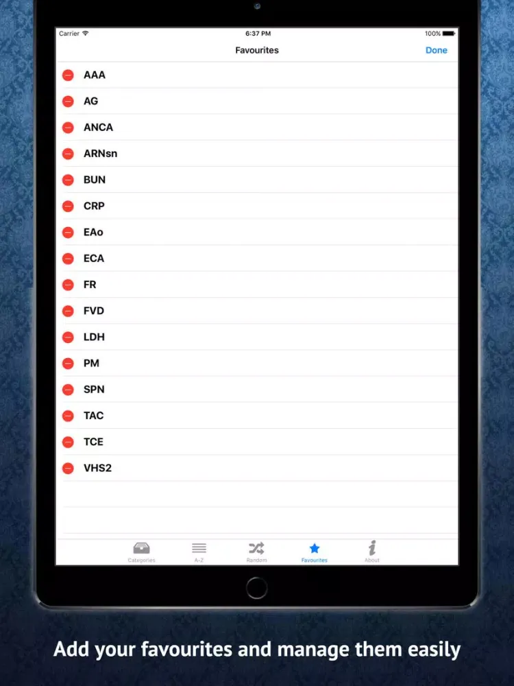 Capturas de tela do Medical Abbreviations Spanish iPad 