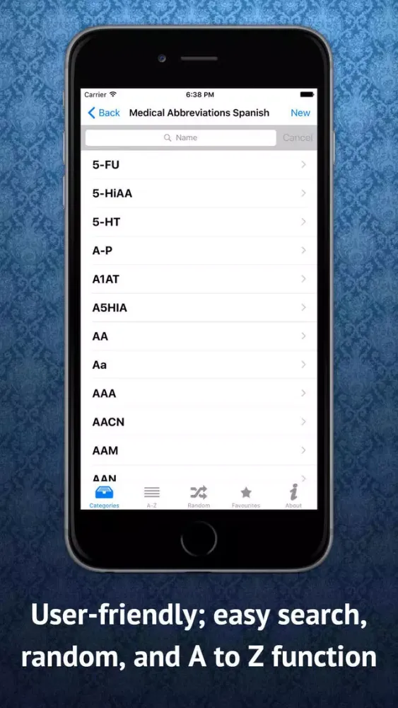 Capturas de tela do Medical Abbreviations Spanish