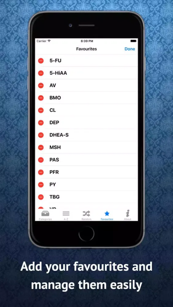 Capturas de tela do Medical Abbreviations Spanish