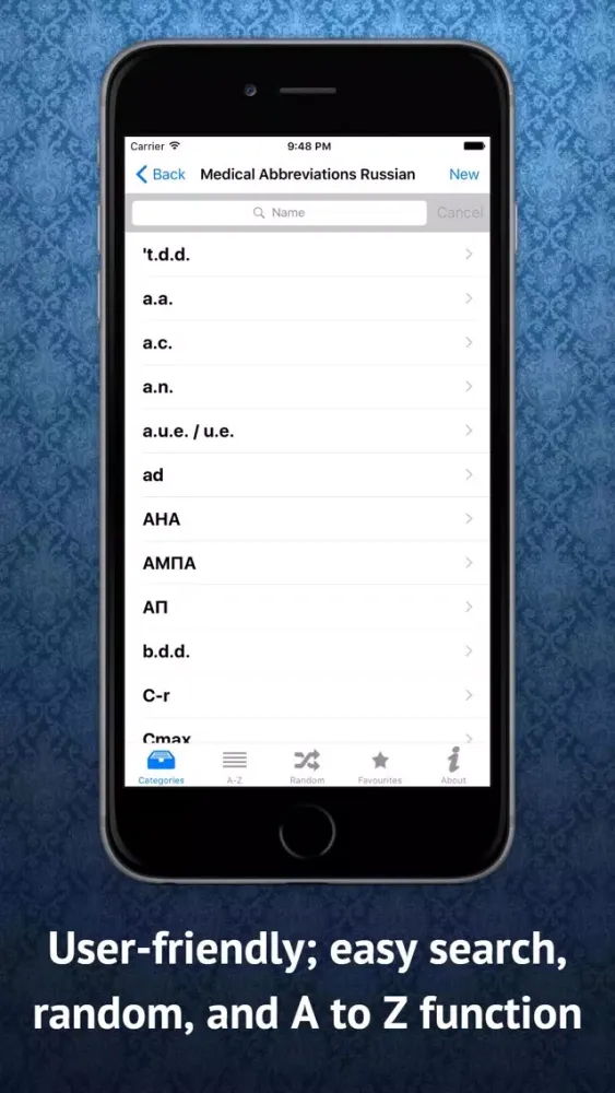 Tangkapan layar Medical Abbreviations Russian