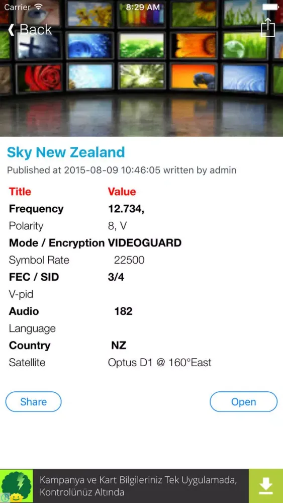New Zealand TV Channels Sat Info سکرین شاٹس