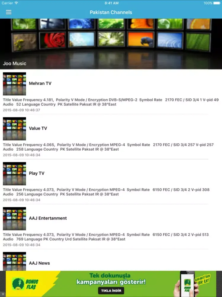 Pakistan TV Channels Sat Info iPad  স্ক্রিনশট