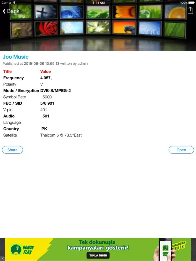 Pakistan TV Channels Sat Info iPad  স্ক্রিনশট