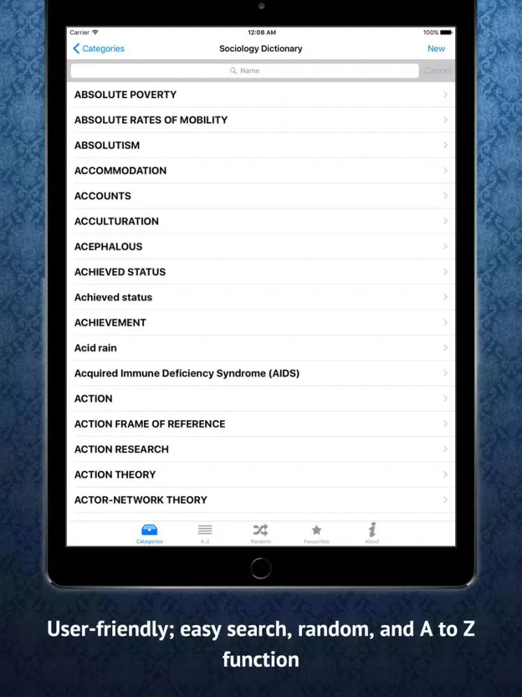 Zrzuty ekranu Sociology Dictionary iPad 