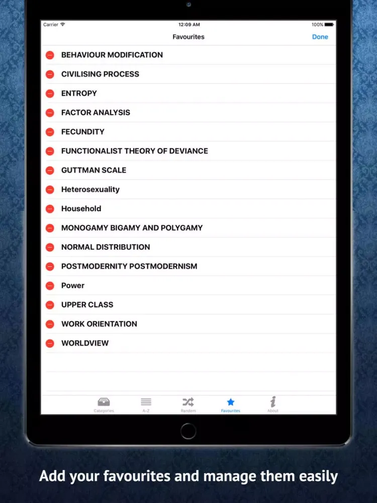 Zrzuty ekranu Sociology Dictionary iPad 