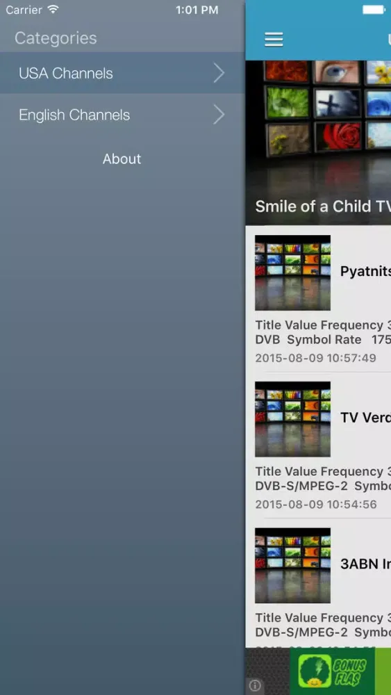 USA TV Channels Sat Info 스크린샷