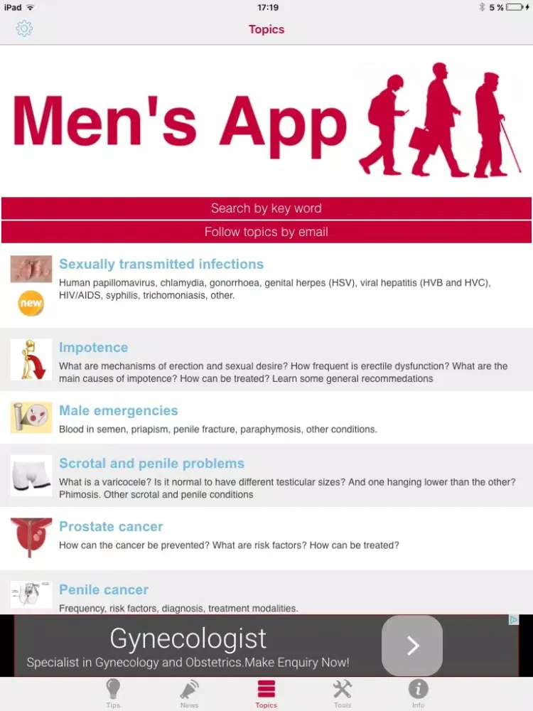 Tangkapan layar Men's App - The medical app to take care of men's health iPad 